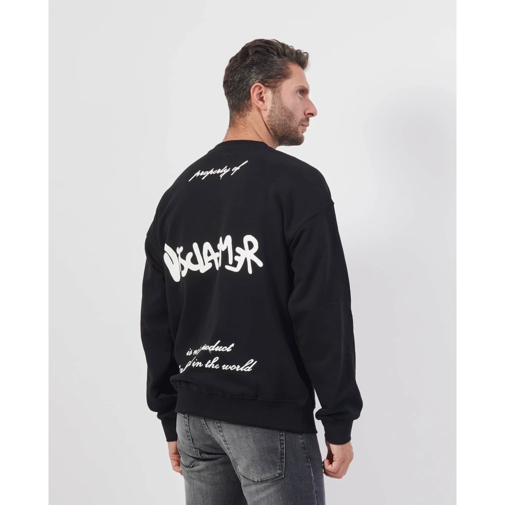 Disclaimer Zwarte longsleeve met logo Black Heren