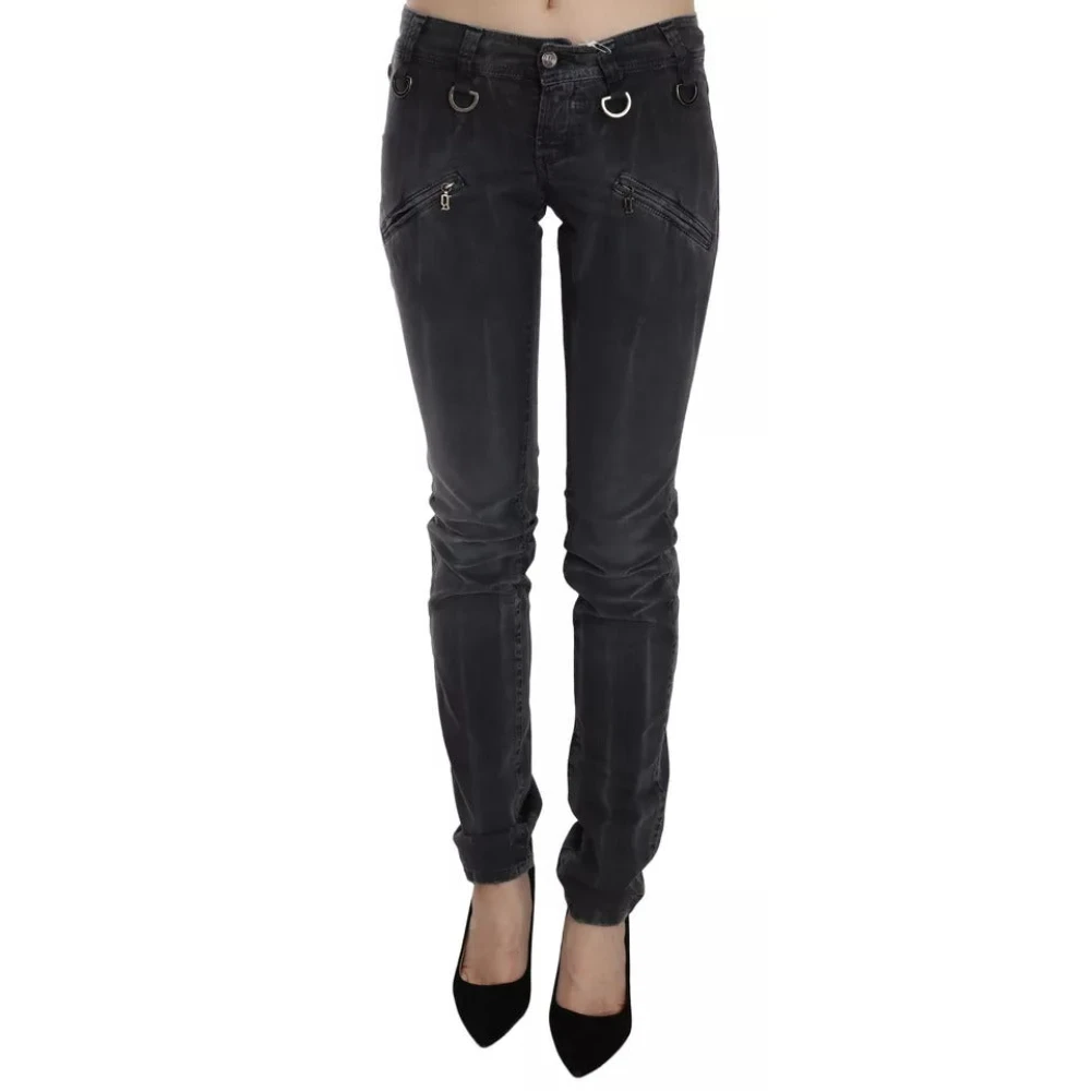 John Galliano Women's Gray Low Waist Slim Leg Skinny Jeans - Slim Fit Jeans - W26 - Jeans