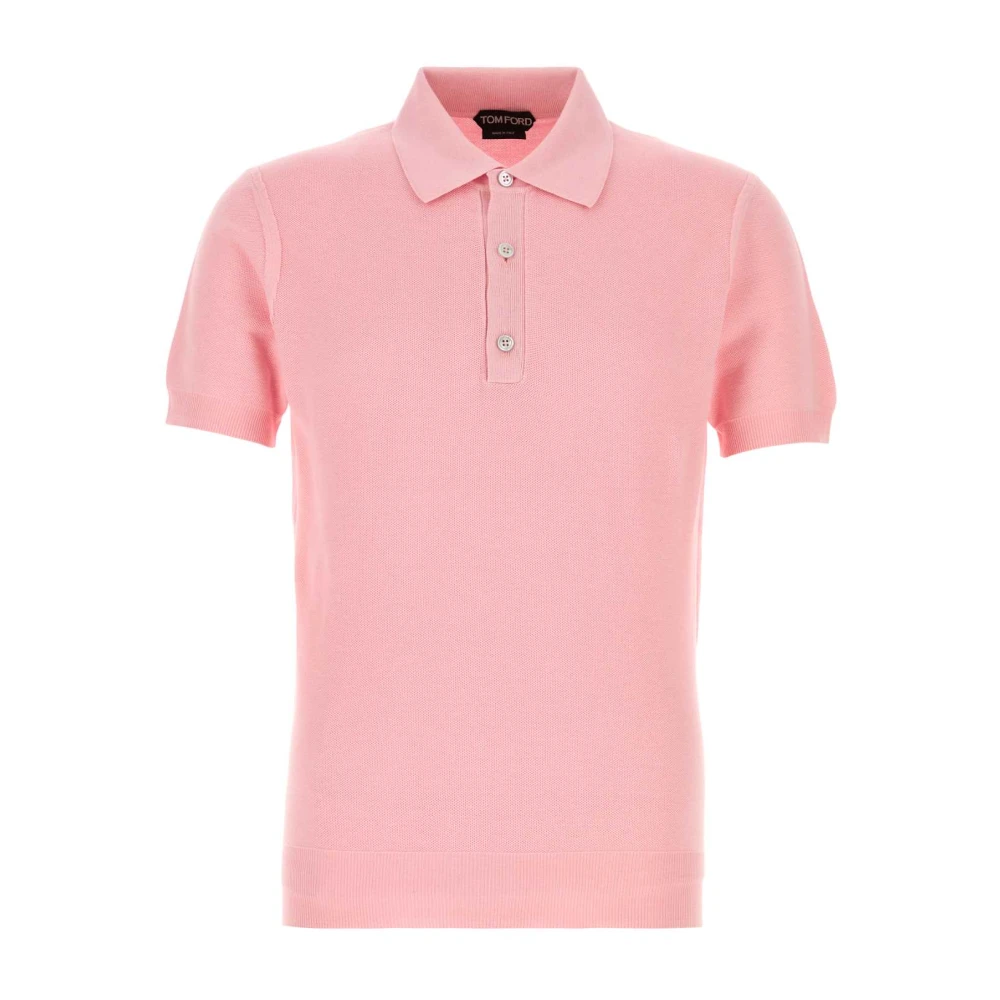 Tom Ford Men's Pink Silk Cotton Piquet Polo