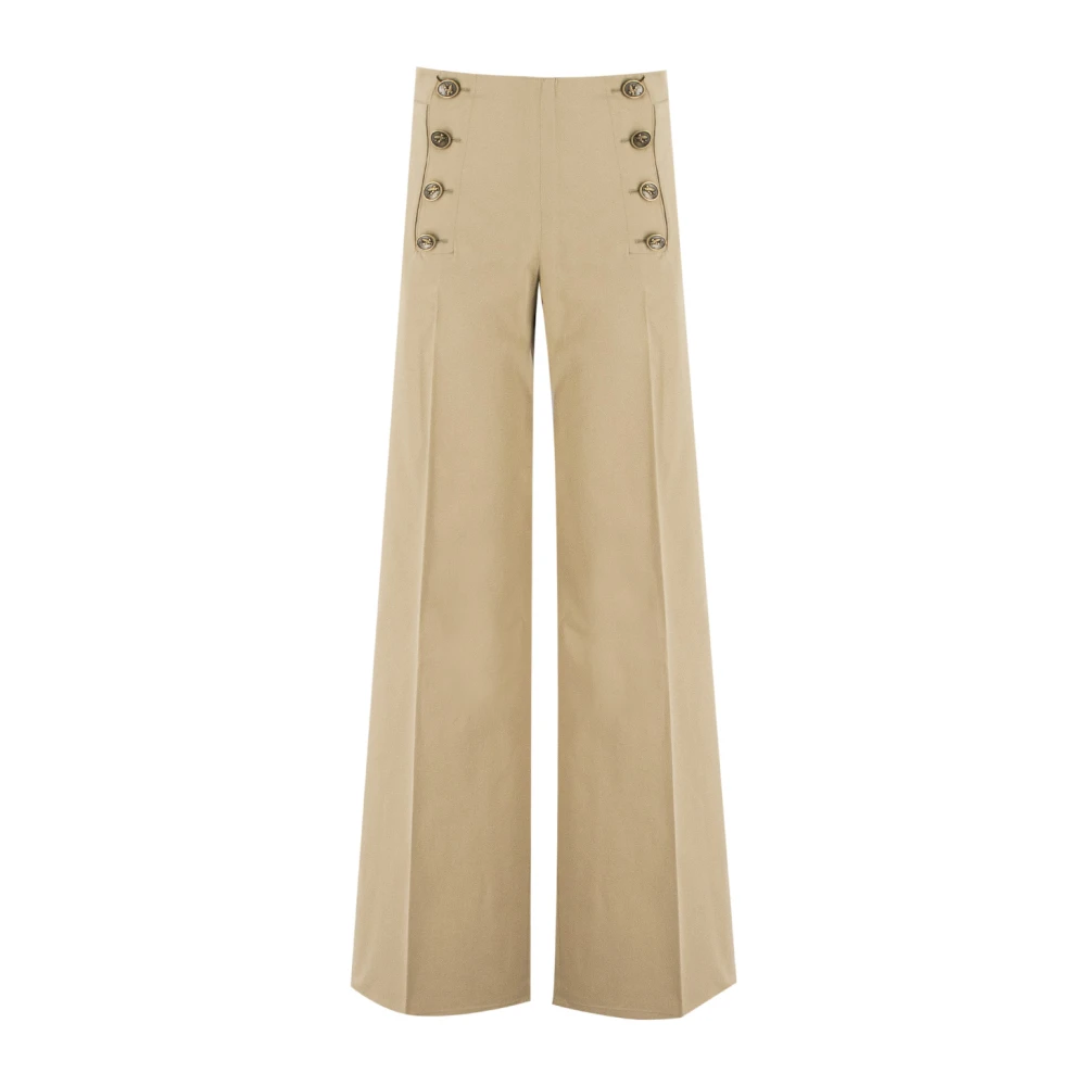 ETRO Palace Style Wide Leg Trousers Beige Dames