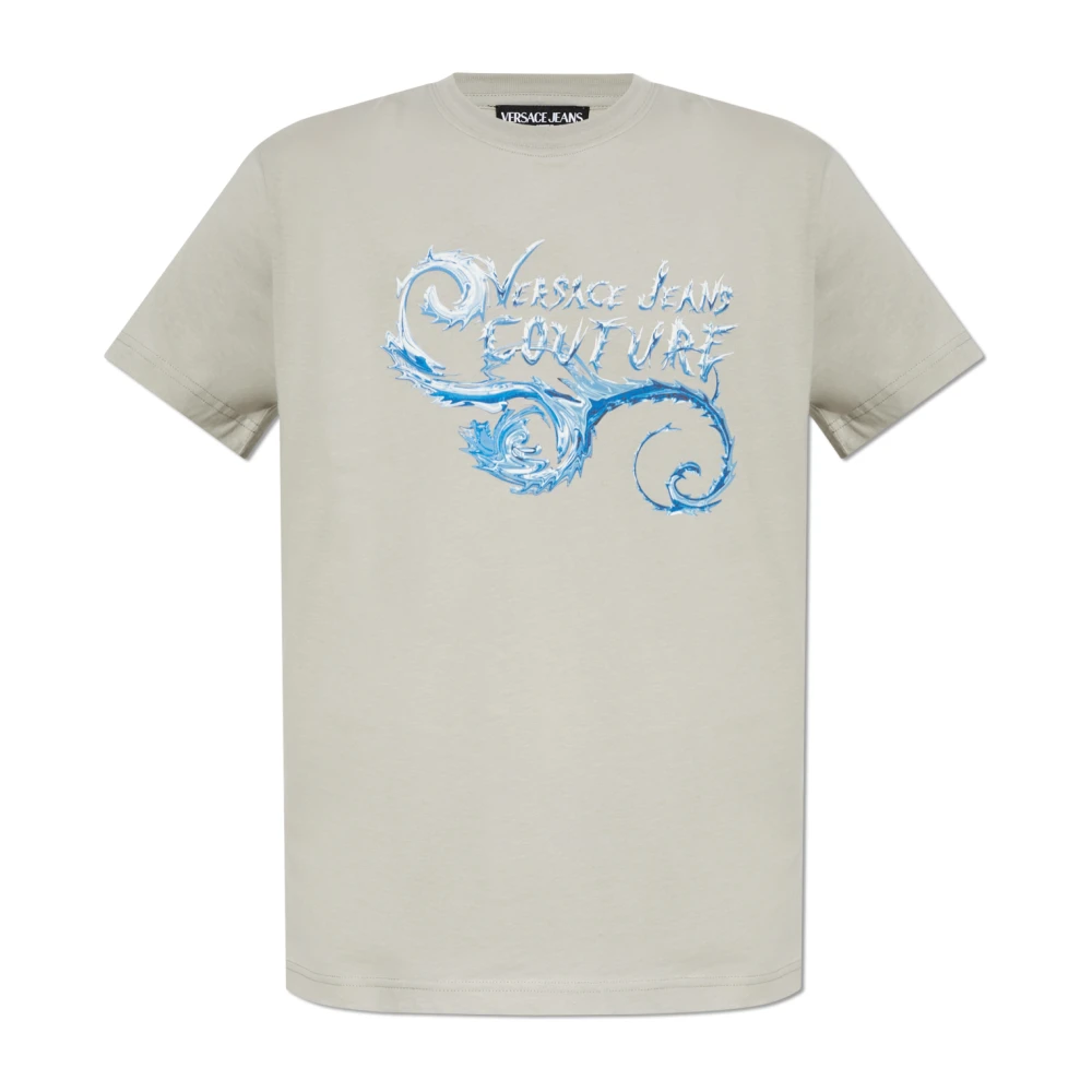 Versace Jeans Couture T-shirt met logo Gray Heren