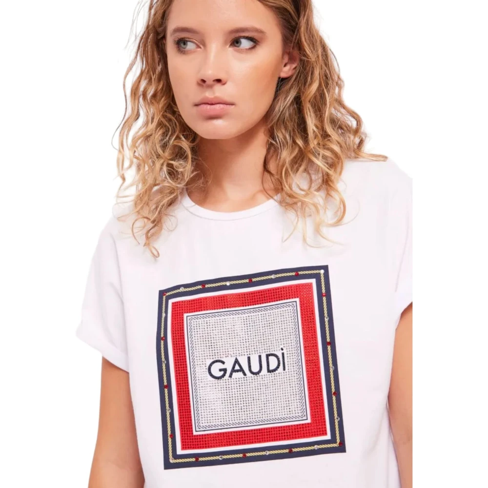 Gaudi Korte Mouw T-shirt White Dames