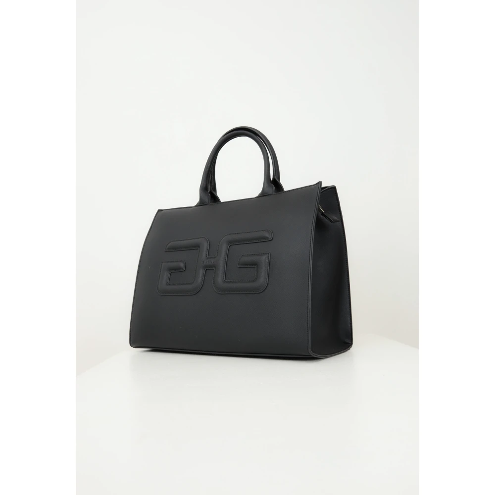 Gaëlle Paris Zwarte Shopper Tas met Gouden Rits Black Dames