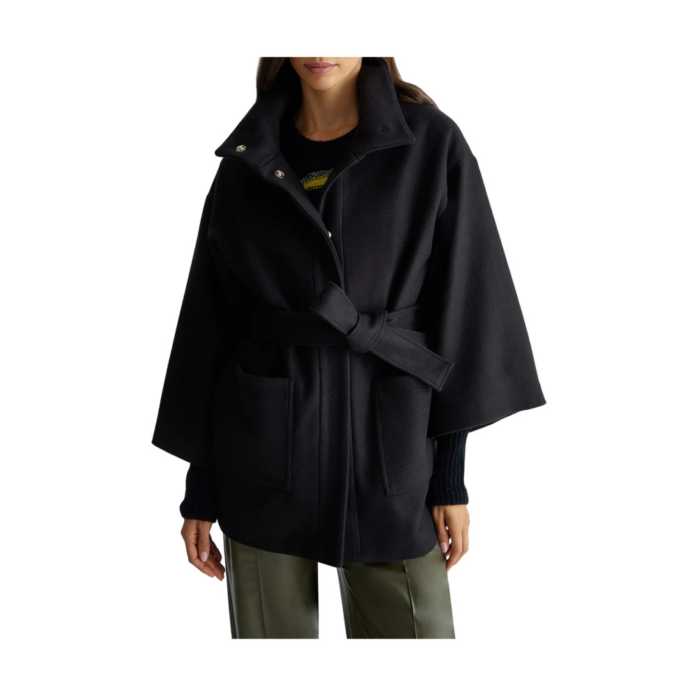 Liu Jo Zwarte Lange Elegante Wikkeljas Black Dames