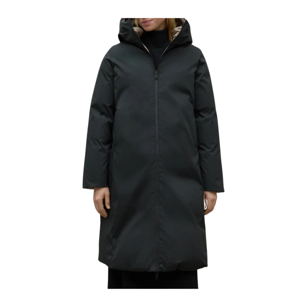 Ecoalf Omkeerbare jas voor vrouwen in het zwart Black Dames