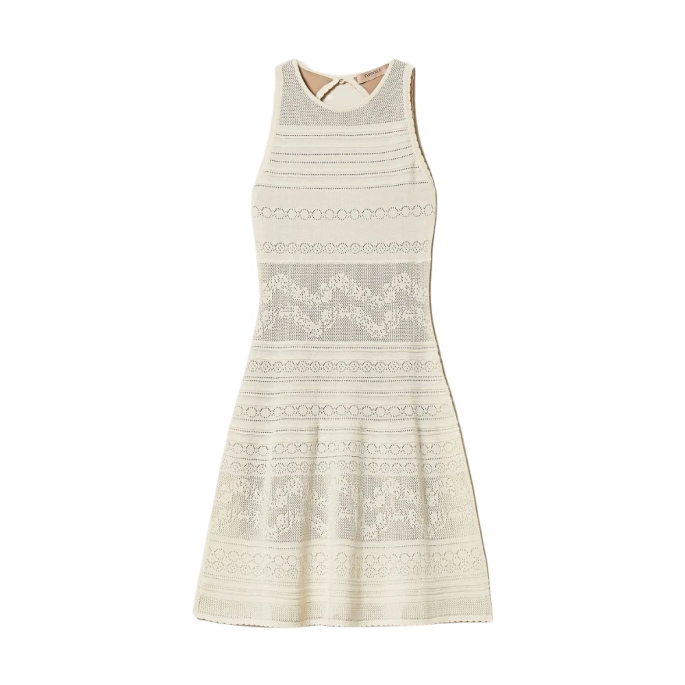 Twinset Women's White Knitted Dresses, M, Knitted Dresses