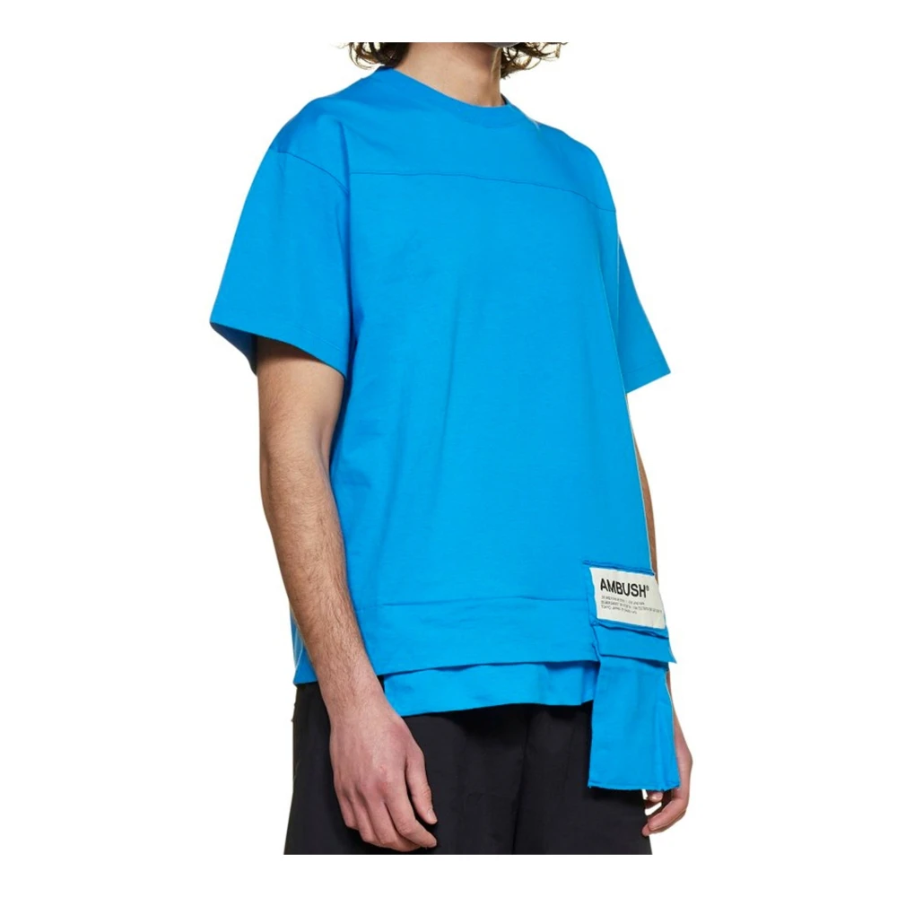 Ambush Logo Katoenen T-shirt Blue Heren
