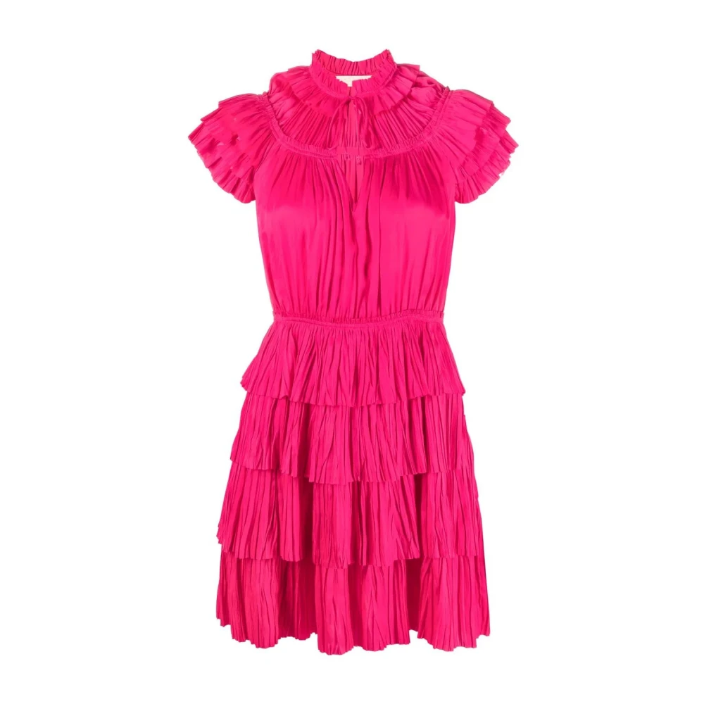 Ulla Johnson Women's Pink Elegant Midi Dress - Short Dresses - L - Dresses