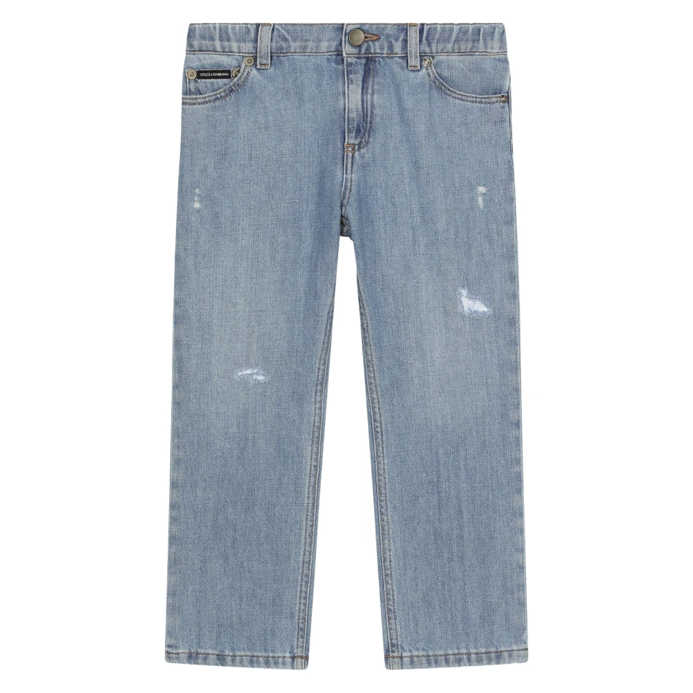 Dolce & Gabbana Boys Blue Jeans, 8 Y, Distressed Jeans In