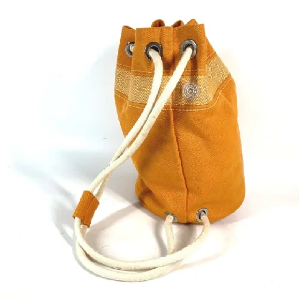 Hermès Vintage Pre-owned Canvas shoulder-bags Orange Dames