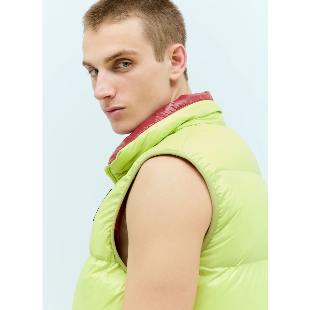 Moncler Gewatteerd Nylon Donsvest Yellow Heren