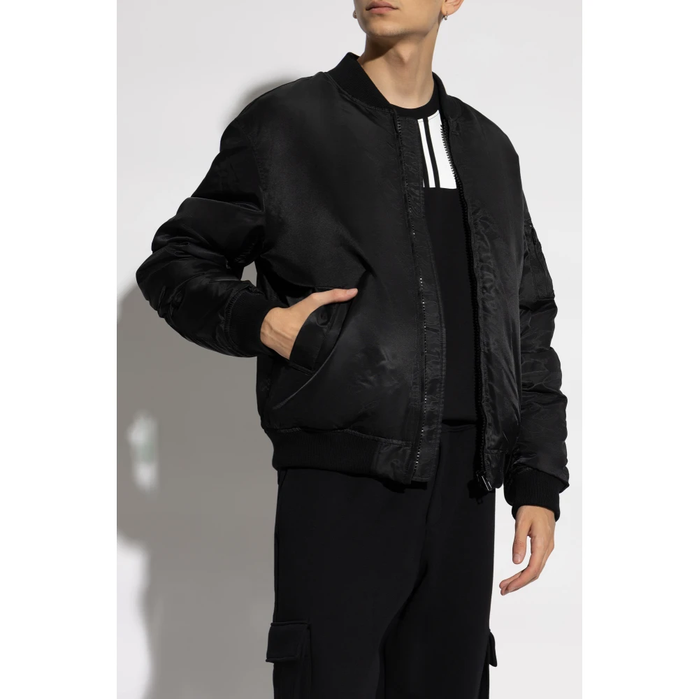 Moschino Gewatteerde 'bomber' jas Black Heren