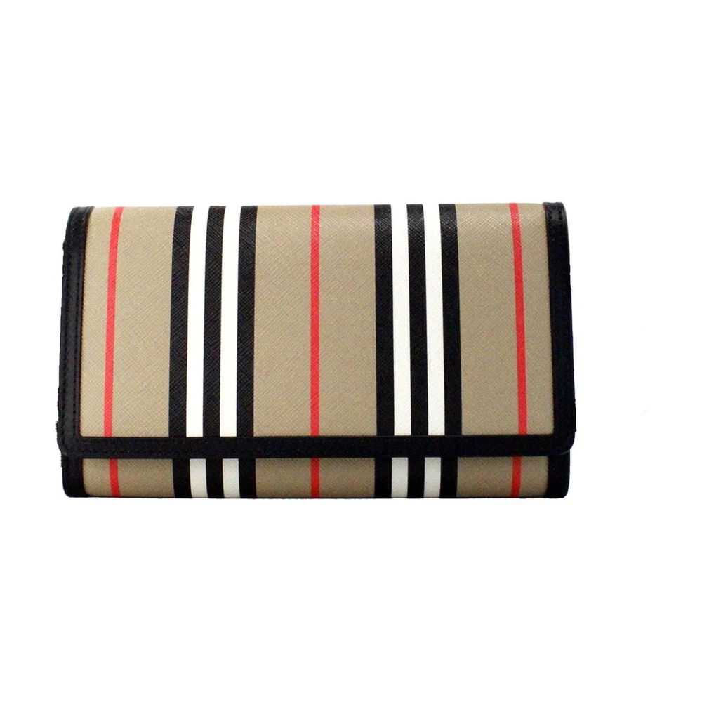 Burberry Icon Stripe Zwart Crossbody Portemonnee Tas Brown Dames