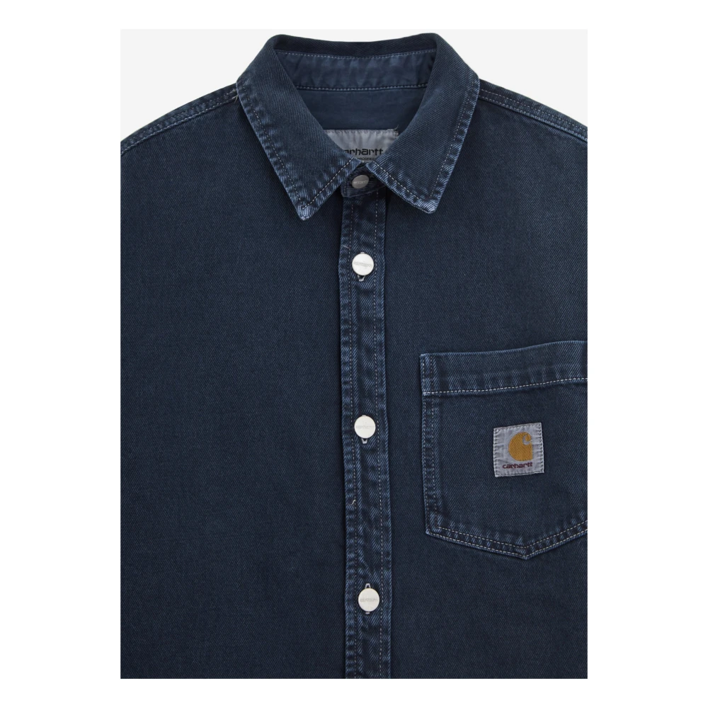 Carhartt WIP Blauw Katoenen Overhemd met Klassieke Kraag Blue Dames