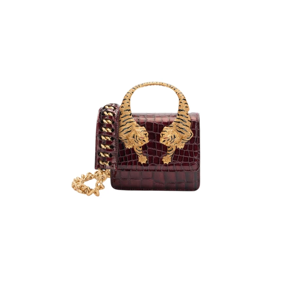Roberto Cavalli Red Crocodile-Print Tiger Bag - Female - Mini Bags - One Size - Bags