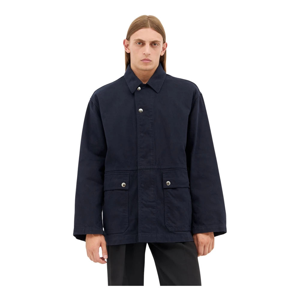 The Row Klassieke Katoenen Twill Jas Blue Heren