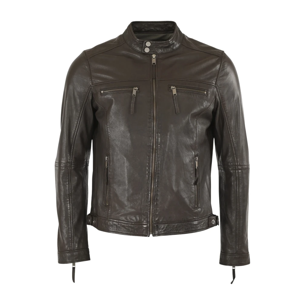 La Canadienne Chocolade Lam Blouson Jas Brown Heren