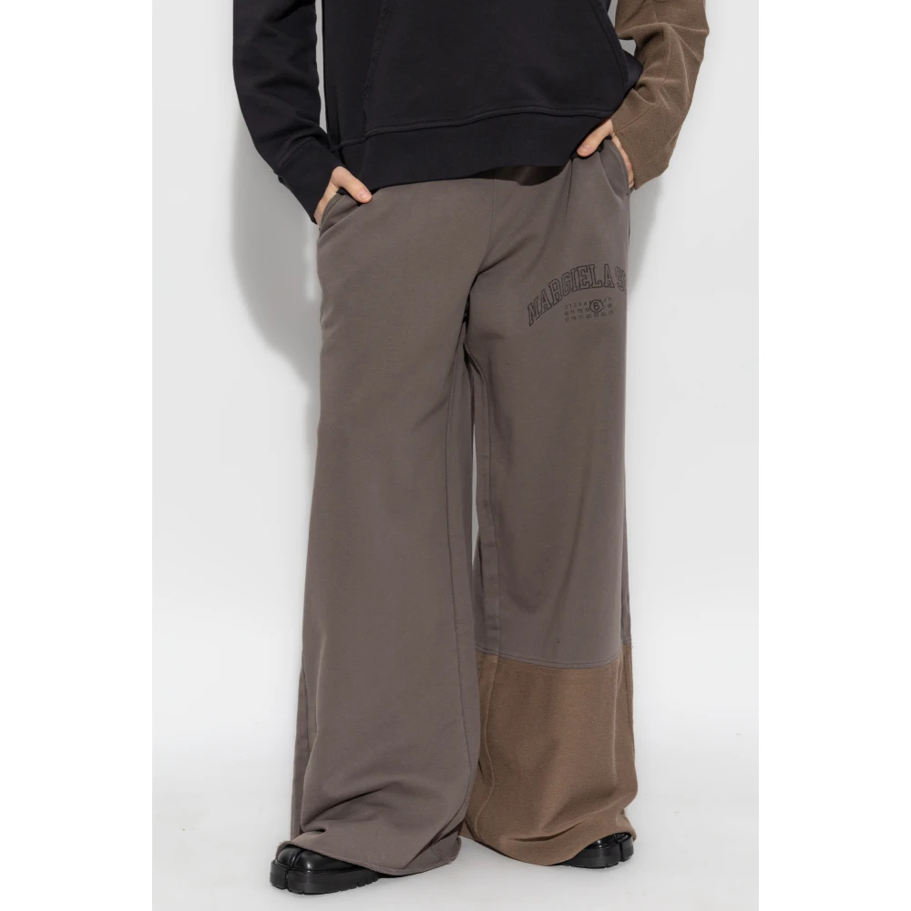 MM6 Maison Margiela Sweatpants met logo Brown Heren