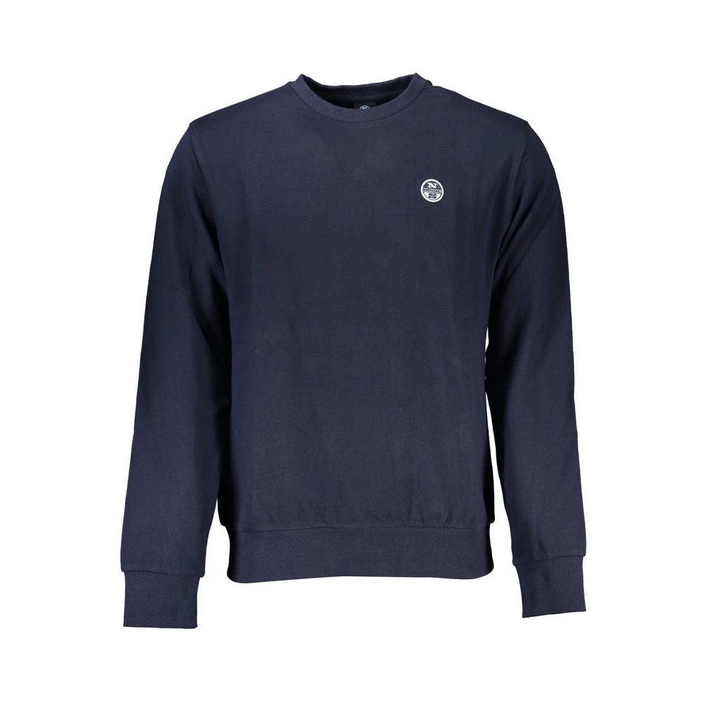 North Sails Geborsteld katoenen sweatshirt met applicatielogo Blue Heren