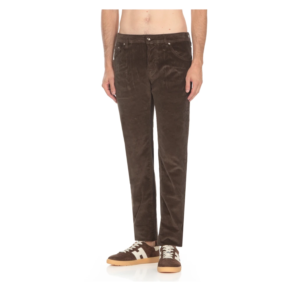 Jacob Cohën Bruine katoenen jeans met ribfluweel patroon Brown Heren