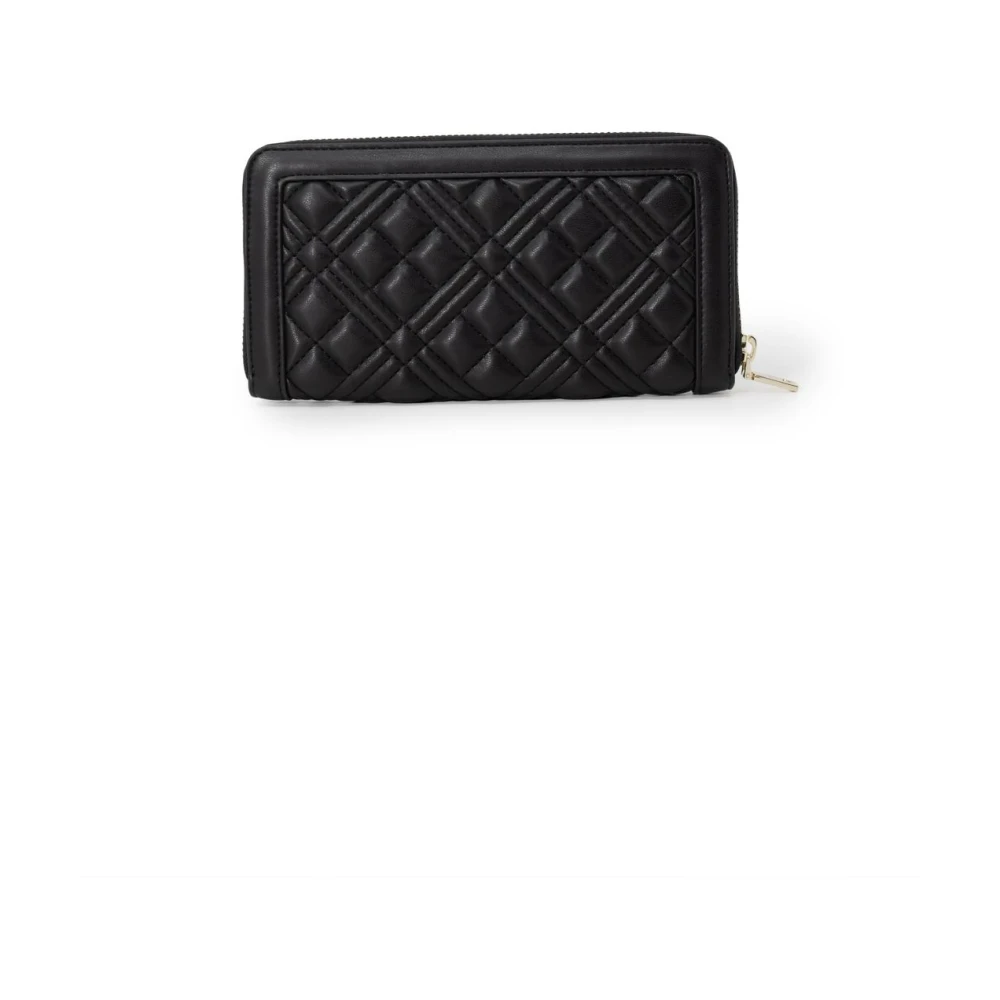 Love Moschino Zwarte Gewatteerde Ritsportemonnee Black Dames