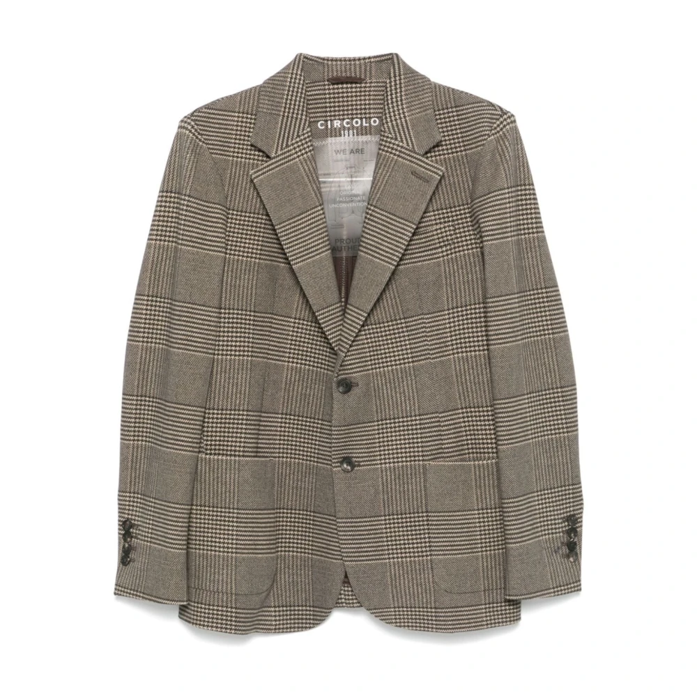 Circolo 1901 Men's Brown Check Fleece Jacket