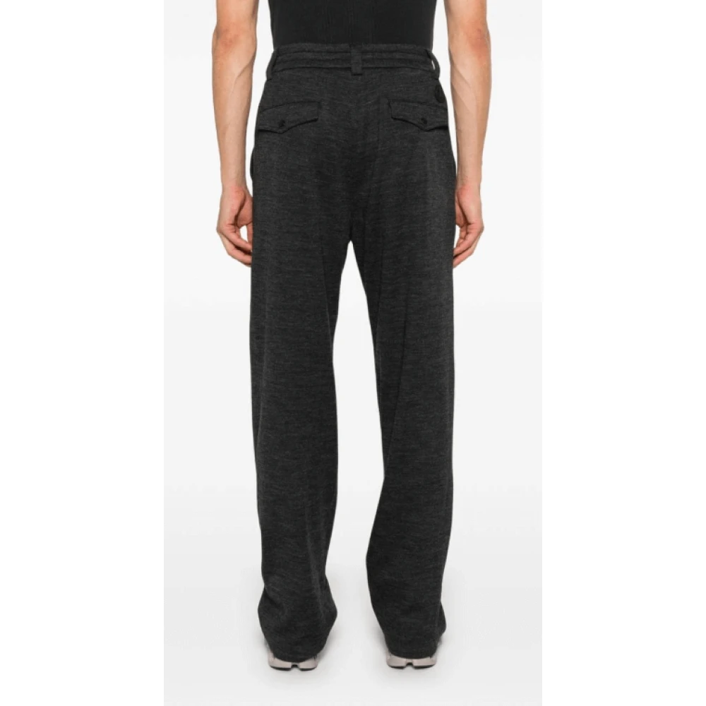 Moncler Gestructureerde wolmix taps toelopende broek Gray Heren