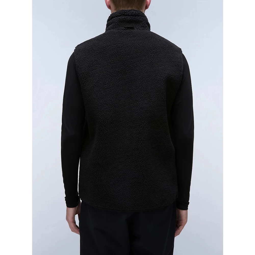 Napapijri Zwarte Fleece Vest met Ritssluiting Black Heren