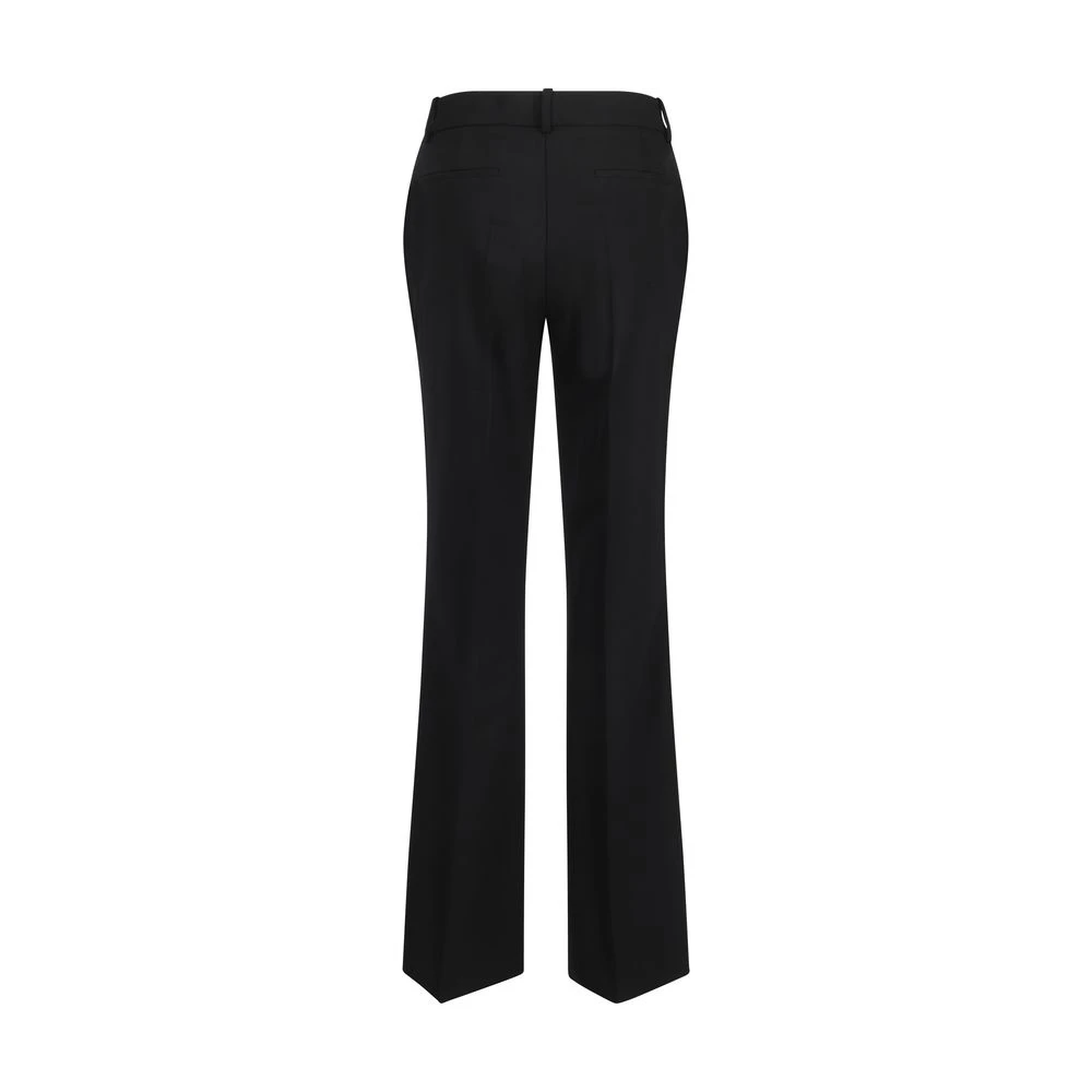 P.a.r.o.s.h. Wollen broek met voorste knoop en rits Black Dames