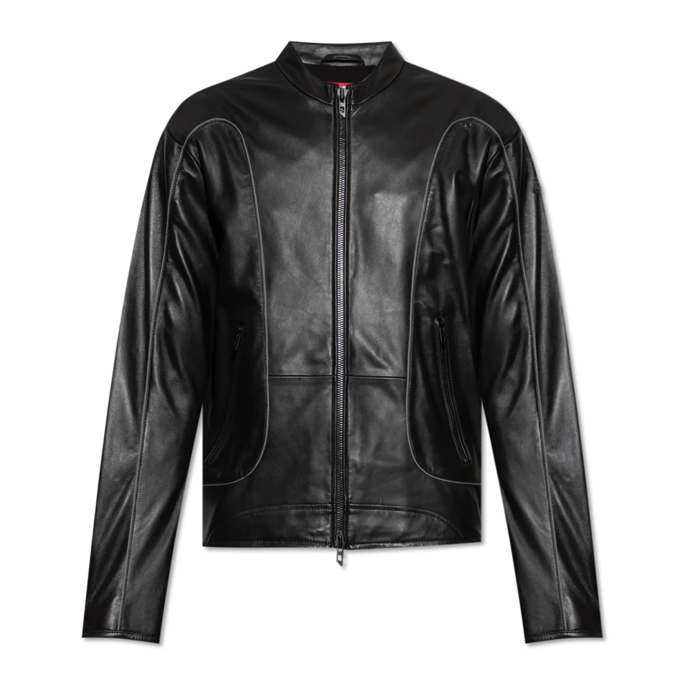 Diesel Homme Noir Vestes, Taille: M Veste En Cuir `L-Krixy`