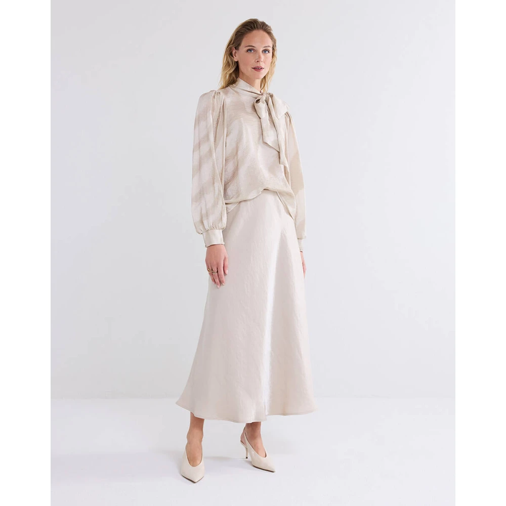 Summum Woman Veren Lange Mouw Top Beige Dames