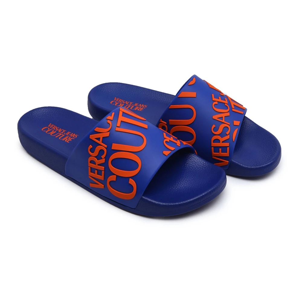 Versace Jeans Couture Men's Blue Sliders, 6 Uk, Stylish Slippers For Everyday Comfort