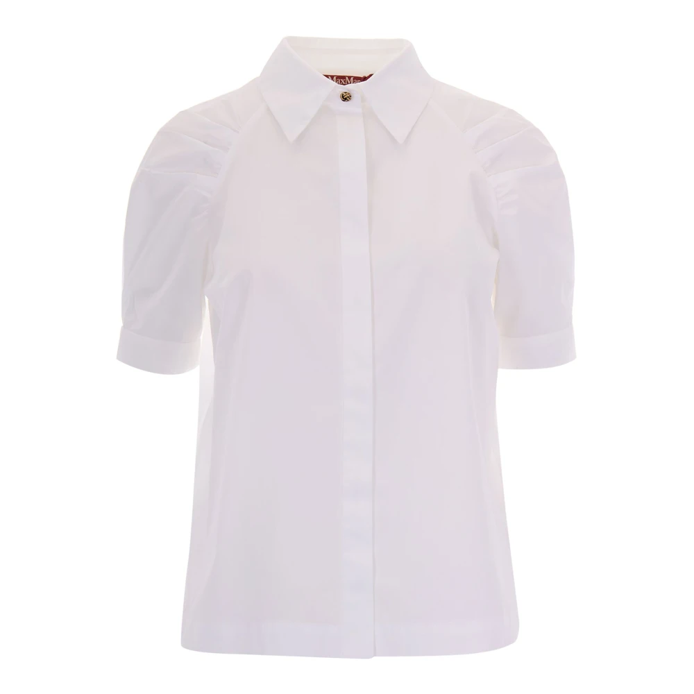 Max Mara Studio Femme Blanc Blouses Et Chemises, Taille: 40 Fr Cotton Poplin Shirt