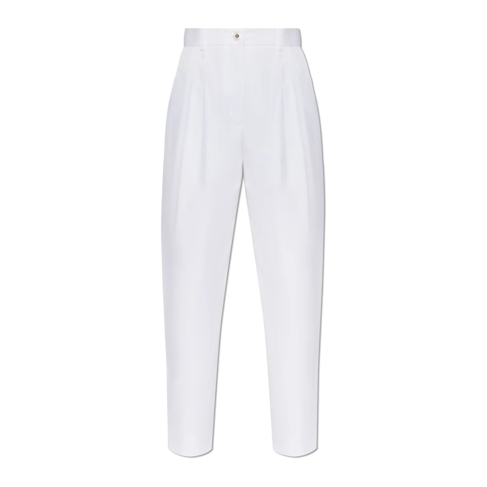 Dolce & Gabbana Women's White Tapered Trousers,, Trousers With Pockets Extra Small