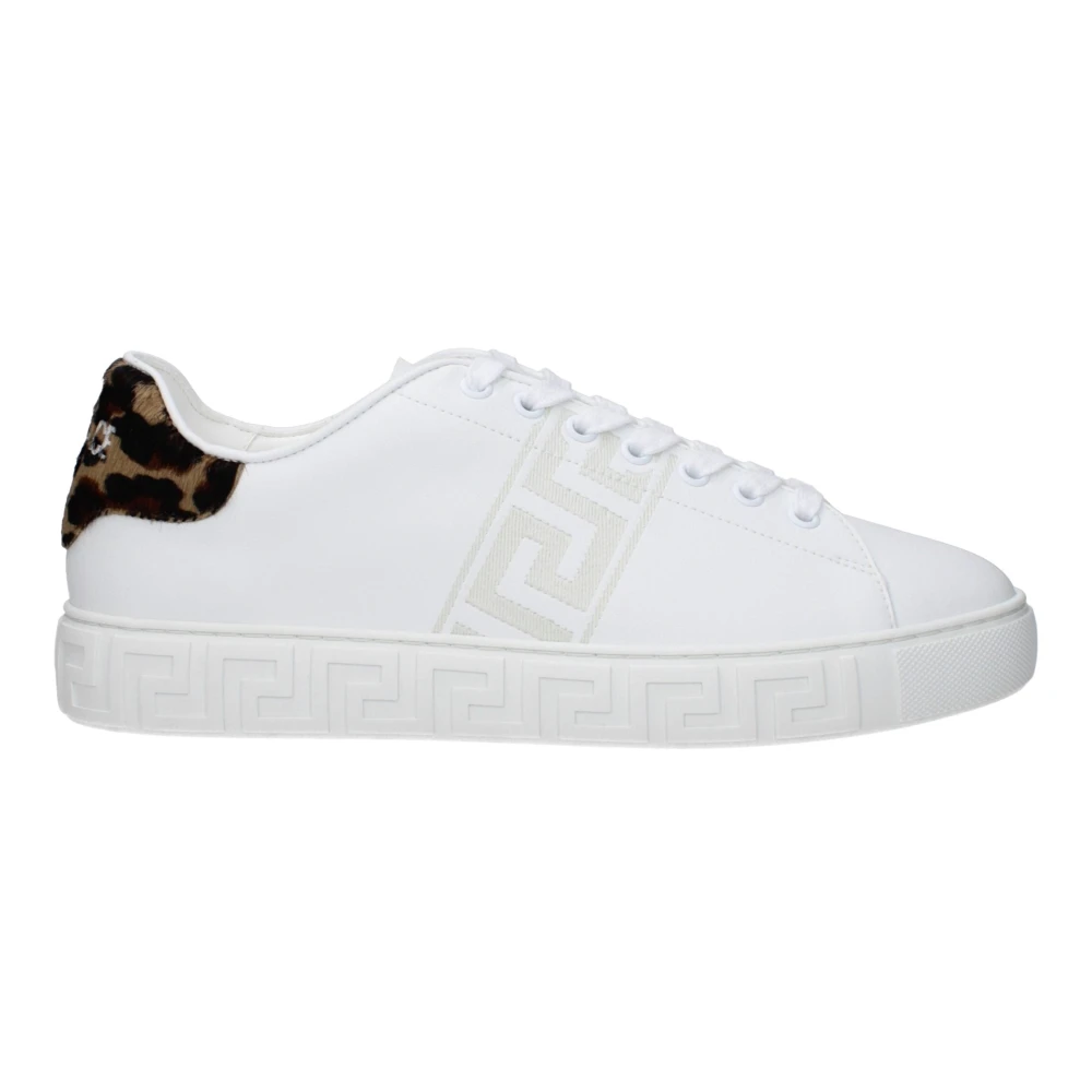Versace Men's White Leather Low Top Sneakers