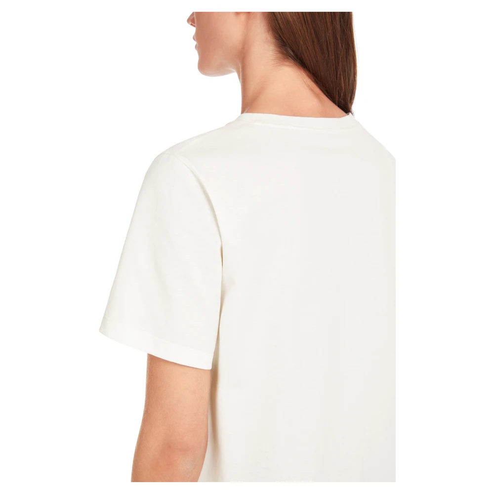 Marc Cain Vlinders en stippen T-shirt 'Rethink Together' White Dames