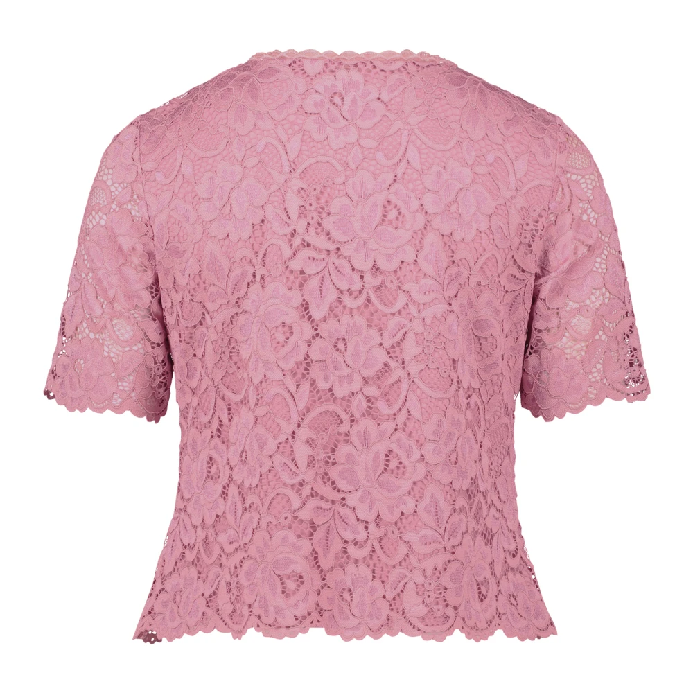 Vera Mont Kanten top met strikdetail Pink Dames