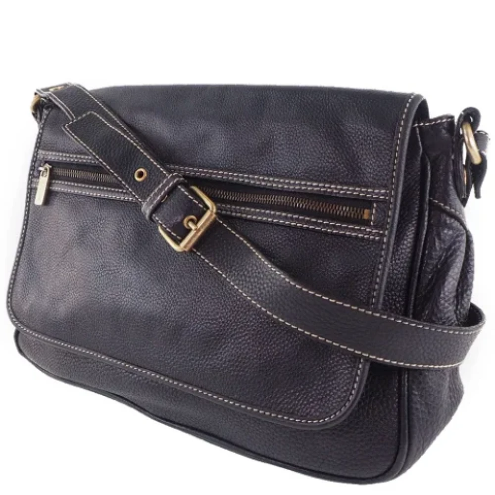 Celine Vintage Pre-owned Leather shoulder-bags Black Dames