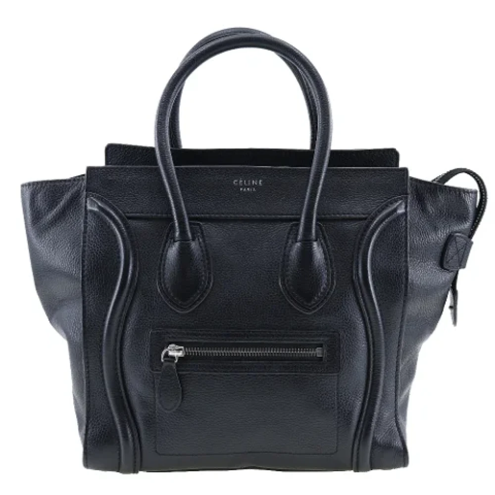 Celine Vintage Pre-owned Leather handbags Black Dames