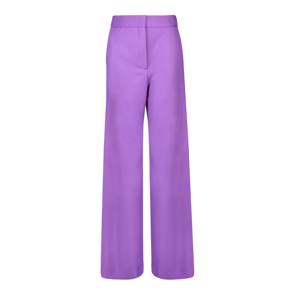 Msgm Paarse wijde pijpen wollen broek Purple Dames