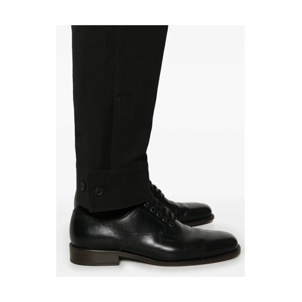 Yohji Yamamoto Zwarte broek met knopen en zakken Black Heren