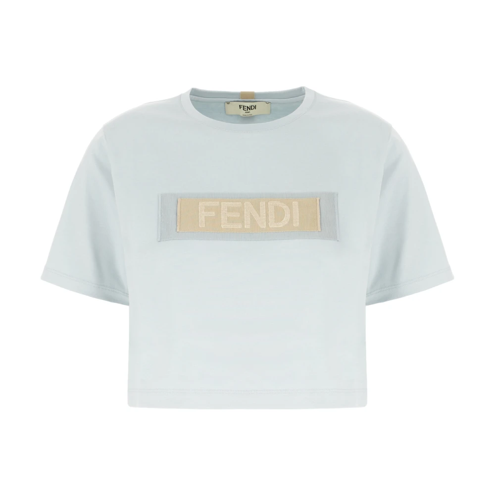 Fendi Casual Katoenen T-Shirt voor Mannen Blue Dames