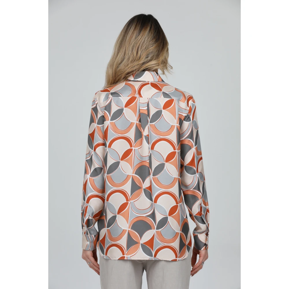 Caliban Lange mouw patroon overhemd Multicolor Dames