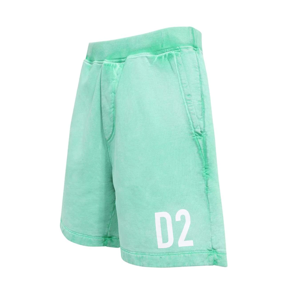 Dsquared2 Katoenen Bermuda Shorts met zijzakken Green Heren