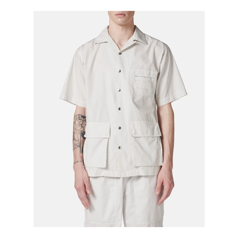 Iceberg Poederkleurig shirt korte mouw regular fit Beige Heren