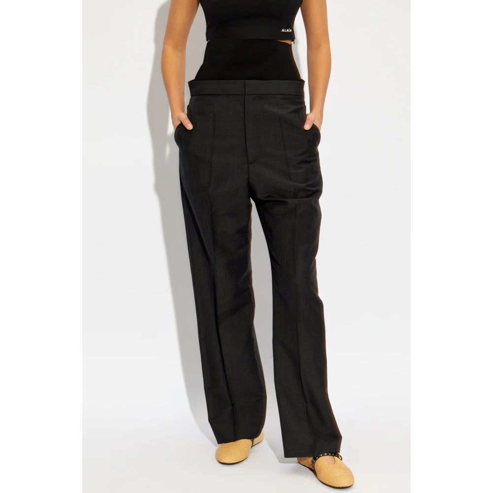 Alaïa Broek met elastische tailleband Black Dames