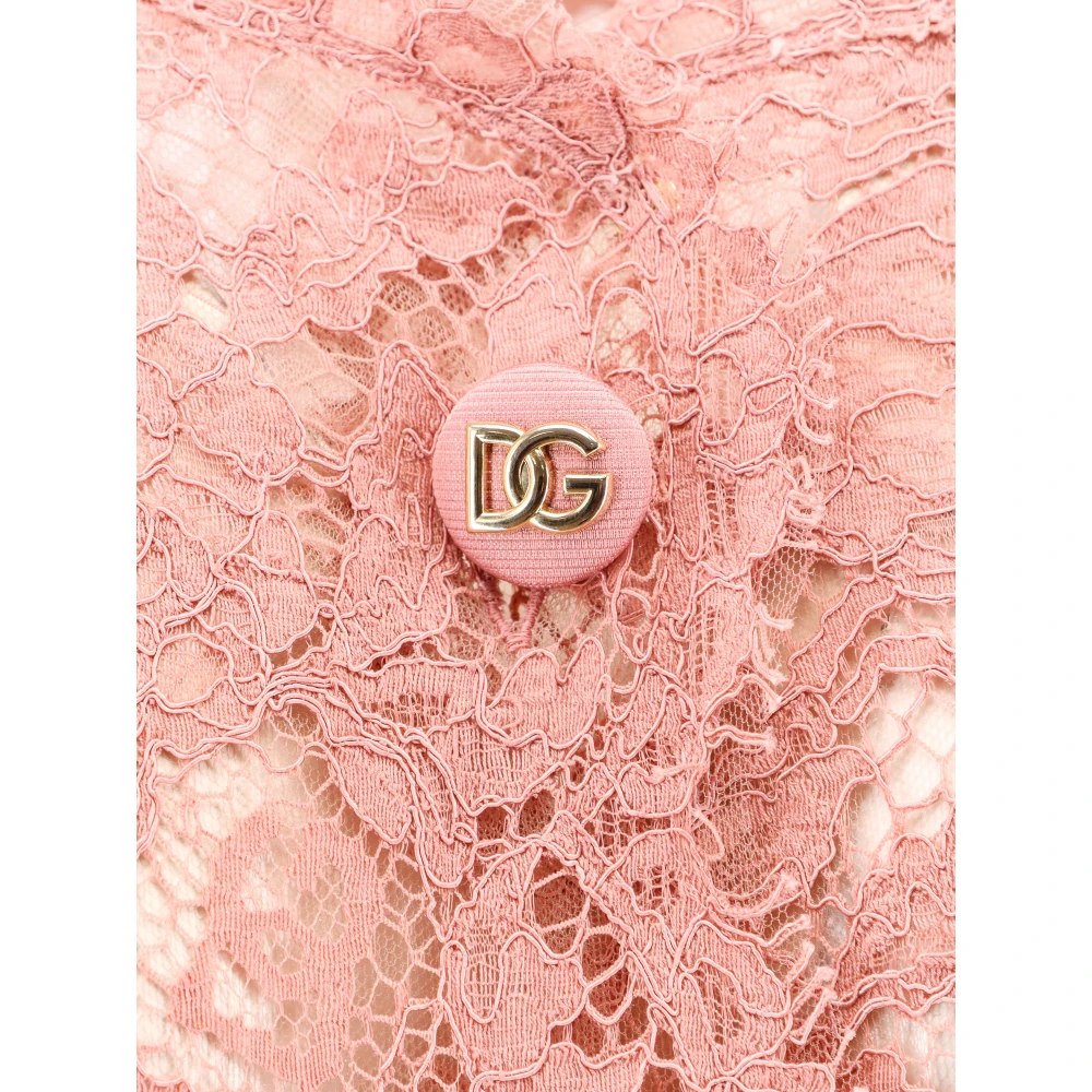 Dolce & Gabbana Bloemenkantjas met bedekte knopen Pink Dames