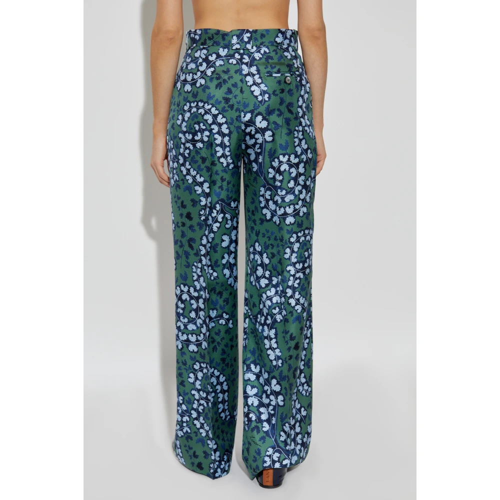 Lanvin Zijden geplooide broek Green Dames