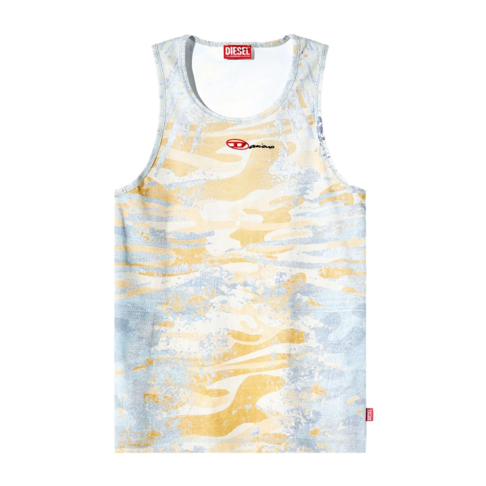 Diesel Men's Multicolor Graphic Print Sleeveless Round Neck Top Extra Small
