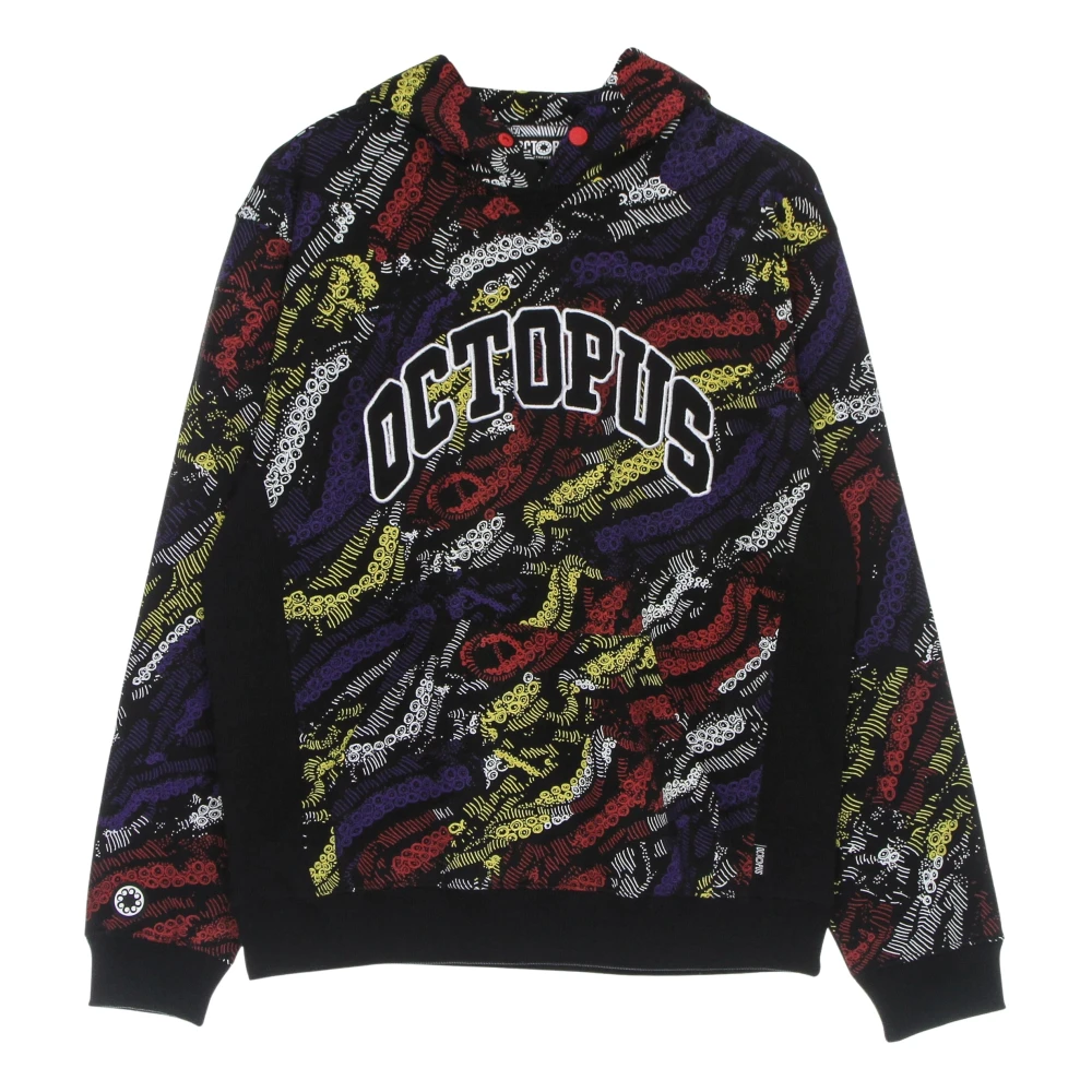 Octopus Zwarte Lichtgewicht Hoodie Deco Multicolor Heren